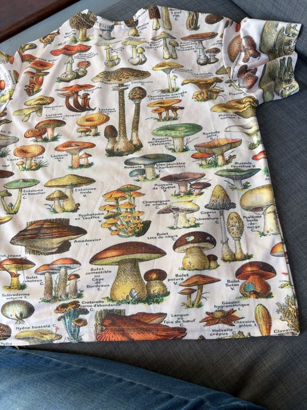 Adult Mushroom Print Short Sleeve Tee - White/Multi - Picture 4 of 4